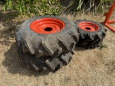 Set of Kubota compact tractor agricultural wheel tyres