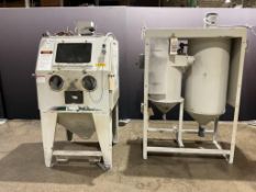 CLEMCO PULSAR PRESSURE BLAST CABINET WITH RECLAMATION UNIT, 600 CFM, USED