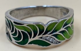 1 Ring mit Steinen - 925er Silber - brutto 3,86 g