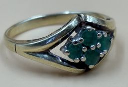 1 Ring mit Stein verm. Smaragd - 585er Gold