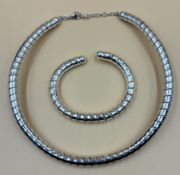 1 Schmuckset - Kette und Armreif - 925er Silber
