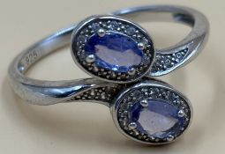 1 Ring mit Steinen - 925er Silber - brutto 2,76 g