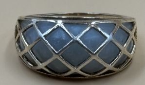 1 Ring mit Stein - 925er Silber vergoldet - brutto 7,11 g