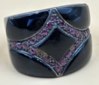 1 Ring mit Steinen - 925er Silber - brutto 13,59 g