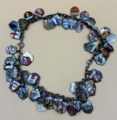 1 Bettelarmband mit Wappenanhängern - div. Punzierungen, vorw. Silber