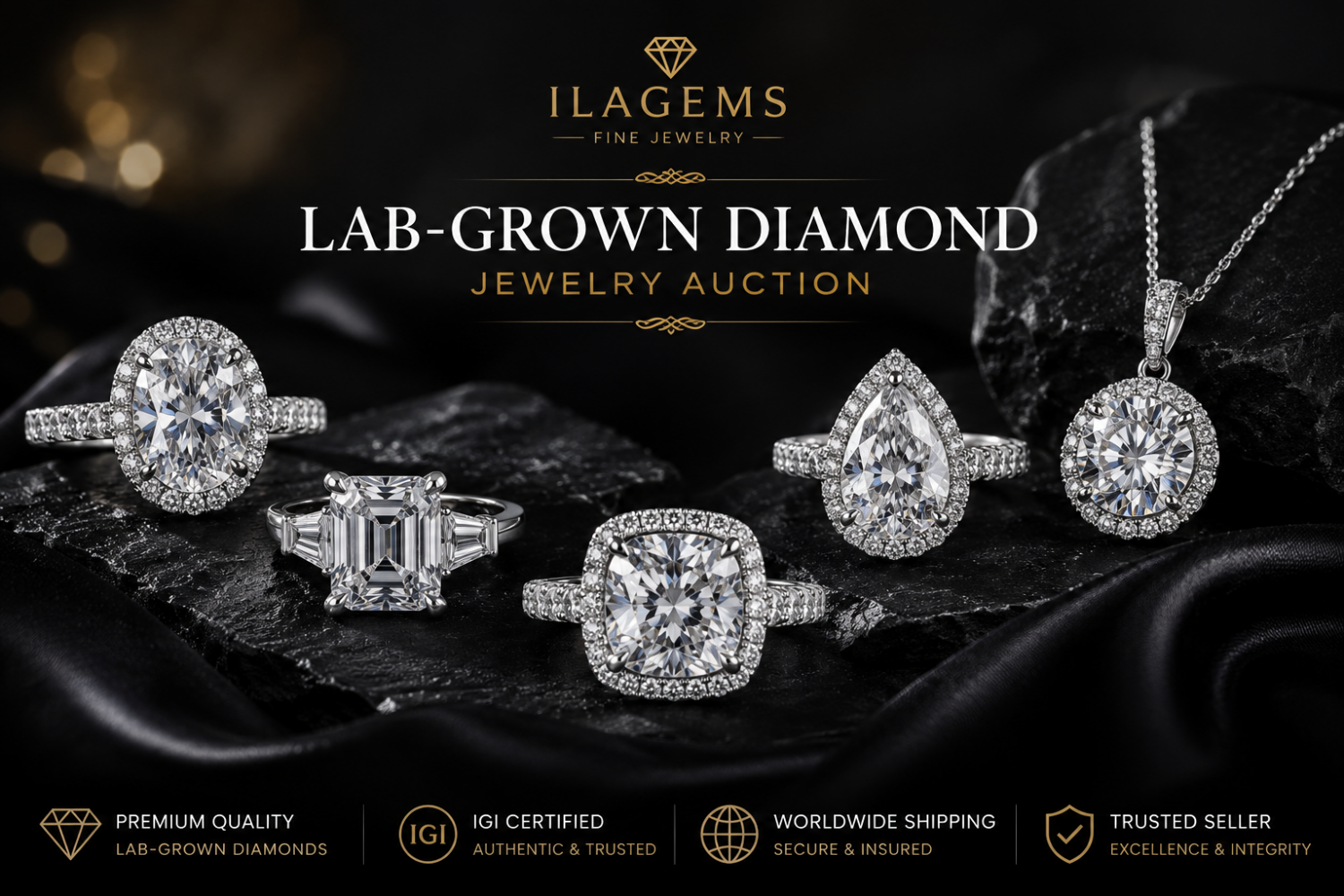 ILAGEMS Premium Lab-Grown Diamond Jewelry Auction