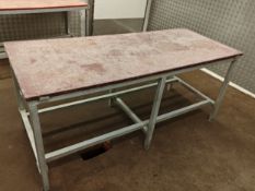 1 x Butchers Prep Table with a Stainless Steel Base and Polytop Worksurface
