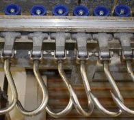 45 x Stainless Steel Meat Hooks for Abattoirs / Butcher Shops Rail Systems - Good Condition with