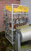 1 x Mobile Shelf Unit with a Large Collection of Meat Hooks