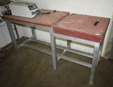 1 x Butchers Block with a Stainless Steel Base and Two Polytop Blocks - Dimensions: H80 x W150 x D61