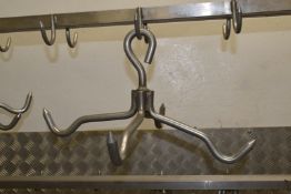 10 x Stainless Steel Abattoir / Butchers Meat Hooks with Four Pointed Prongs