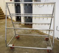 1 x Meat Hanging Offal Trolley - Mobile on Castor Wheels - Dimensions: H144 x W144 x D82 cms
