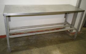 1 x Stainless Steel Prep Table with Undershelf - Dimensions: H89 x W183 x D61 cms