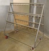 1 x Meat Hanging Offal Trolley - Mobile on Castor Wheels - Dimensions: H144 x W144 x D82 cms