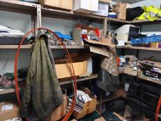Contents of Storage Room - Assorted Job Lot Including Pulley, Chains, Protective Workwear