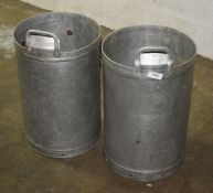 1 x Stainless Steel Measuring Buckets with Handles - Dimensions: H51 x W34 cms