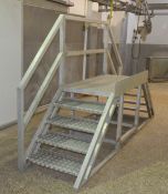 1 x Fabricated Platform Crossover Steps with Hand Rail and Anti Slip Checker Plates