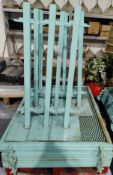 8 x Interlocking Heavy Duty Diamond Mesh Dividers with Posts - Finished in a Teal Colour