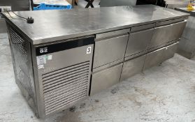 1 x Foster Eco Pro G2 Countertop Eight Drawer Refrigerator - Dimensions: H86 x W231.5 x D70 cms