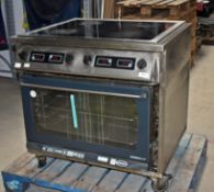 1 x Le Magic Four Zone Induction Hob with an Unox Rossella Convection Oven and Stand - Dimensions: