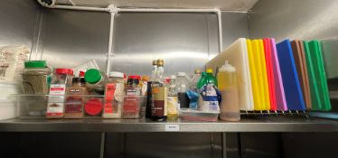 1 x Stainless Steel Shelf With Contents, Including Colour Coded Chopping Boards - Ref: AC102 -