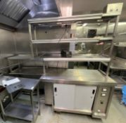 1 x Stainless Steel Passthrough Gantry Unit With Hot Cupboard - Ref: AC116 - CL1066 - Location:
