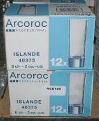 24 x Arcoroc Islande 6cl Shot Glasses - Includes Two New Boxes of 12 Glasses (24 x Glasses in Total)