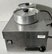 1 x Parry AS1928 Twin Pot Baine Marie - Full Stainless Steel Constuctions - Includes Pots and Lids