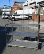 1 x Warehouse Storage Cage Featuring Heavy Duty Plastic Shelves and Castor Wheels