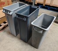3 x Rubbermaid Waste Bins - Ref: GSG139 - CL999 - Location: Altrincham WA14Stock images, where used,