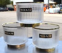 1 x Noam The Cool Cooler Beer Bottle Ice Bucket - Holds and Cools 10 Beer Bottles - Clear Ribbed