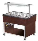1 x Blizzard BB3 Hot Gastro Display Buffet Server Unit Featuring a Curved Glass Canopy with Light,