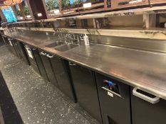 1 x Exclusive L'Atelier Mayfair Restaurant 14 Meter Stainless Steel Back Bar with Appliances