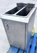 1 x Twin Tank Electric 3 Phase in a Stainless Steel Single Door Cabinet - Dimensions: H100 x W47