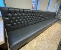 2 x Grey Button-Back Banquette Seats - Ref: AC151 - CL1066 - Location: AltrinchamDescription: