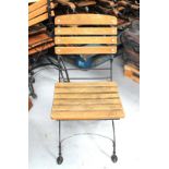 4 x Fontenay Garpa Outdoor Belle Époque Style Folding  Bistro Garden Chairs - Teak Wood with a Steel