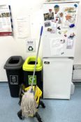 1 x Assorted Job Lot to Include a Smeg Fridge Freezer, Industrial Mop/Bucket and Two Recycling/Waste