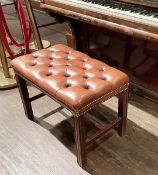 1 x Studded Leather Piano Stool Seat
