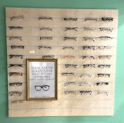 1 x Assorted Spectacle Glasses with Wall Mounted Slat