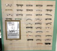 1 x Assorted Spectacle Glasses with Wall Mounted Slat