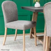 1 x Knightcote Upholstered Dining Chair in a Grey Faux Leather - Original RRP £190.00 - Ref: