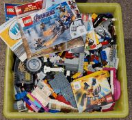 1 x Large Tub of LEGO Including Marvel Superheroes and More - Tub Size: D28 x W40 x L40 cms