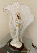 1 x Vintage CIVIK talian Capodimonte Porcelain Figurine of a Lady - Ref: HP294 / BED - CL1049 - NO