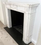 1 x Louis XVI-style Marbled Fireplace Surround Mantel - From an Exclusive Mayfair Residence - Ref: