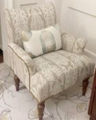 A Pair of Luxury Armchairs Upholstered in a Premium Demask Fabric - Recently Removed From A Luxury