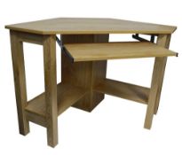 1 x Corner Office Workstation Desk in Oak - Dimensions: H76.5 x W120 x D60 cms - CL010 - Location: