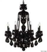 1 x SWAROVSKI SCHONBEK LIGHTING Hamilton Luxury Jet Black Crystal Chadelier - ORP £9,000 *Incomplete