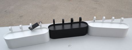 3 x Key Hooks - 2 White, 1 Black - Ref: GTC784/GTRC20 - CL1017 - Location: Altrincham
