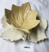 3 x Ceramiche Virginia Ceramic Leaf Bowl Dishes, Approximately 7” - Ref: LB633 - CL1020 - NO VAT