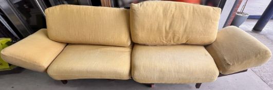 1 x Vintage-inspired Danish-style Low Profile 2.7-Metre Long Commercial Wooden Conservatory Sofa